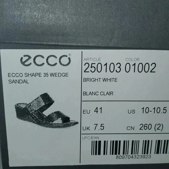 Ecco Shape Wedge Sandal Leather Size EU 41 NWT - Picture 9 of 9
